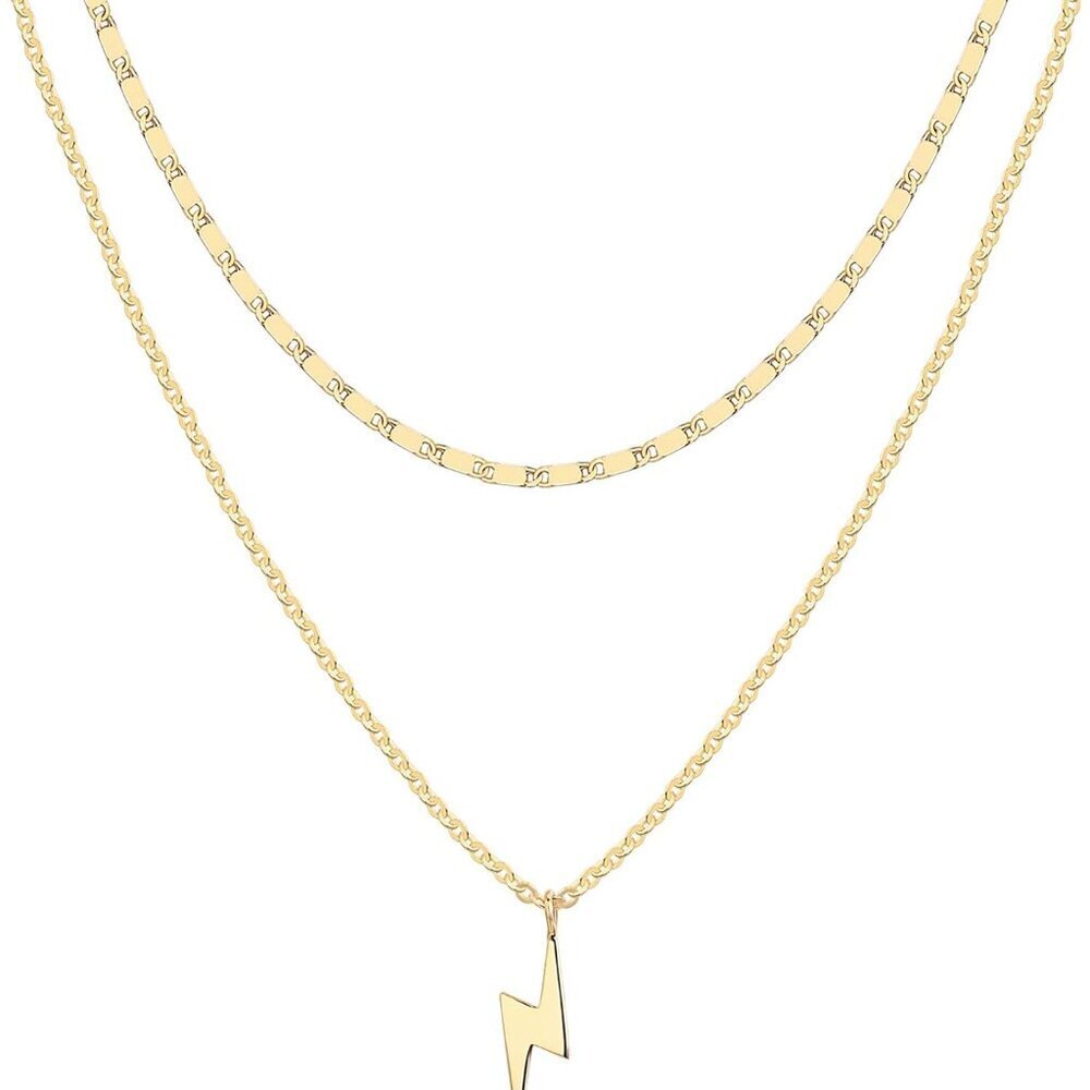 Brand New Gold Plated Layering Necklace - Lightning Style - Picture 1 of 5